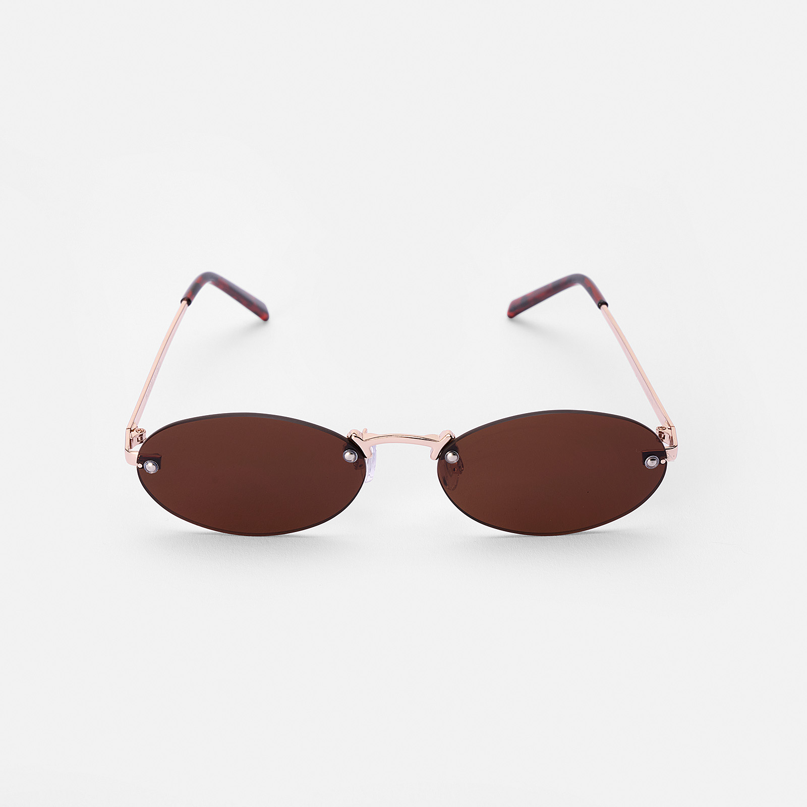 Solglasögon utan ram, guld/brun