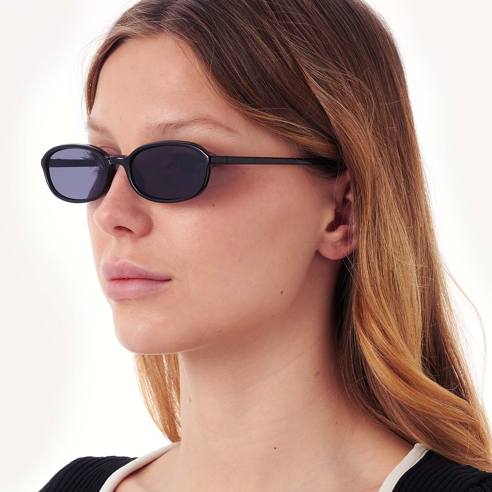 Solglasögon smala, svart/svart