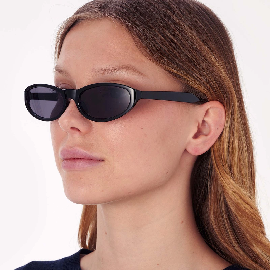 Solglasögon smal Cat, svart/svart