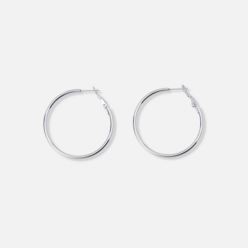Stålörhängen, runda hoops - 40mm