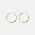 Guldpläterade stålörhängen, runda hoops - 40mm