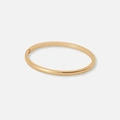 Guldpläterat stålarmband, slät bangle - 4mm bred