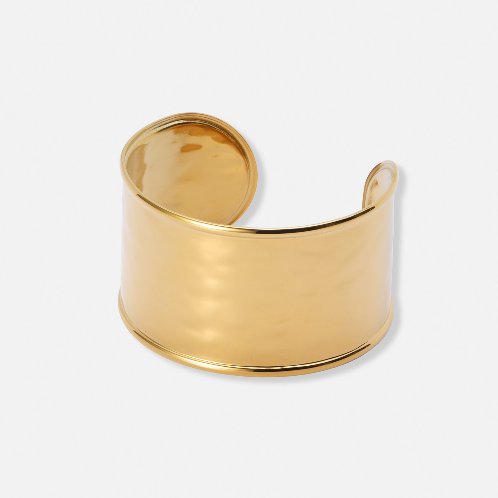 Guldpläterat stålarmband, bangle - 36mm bred