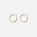 Guldpläterade stålörhängen, runda hoops - 30mm