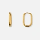 Guldpläterade stålörhängen, ovala hoops - 12x18mm