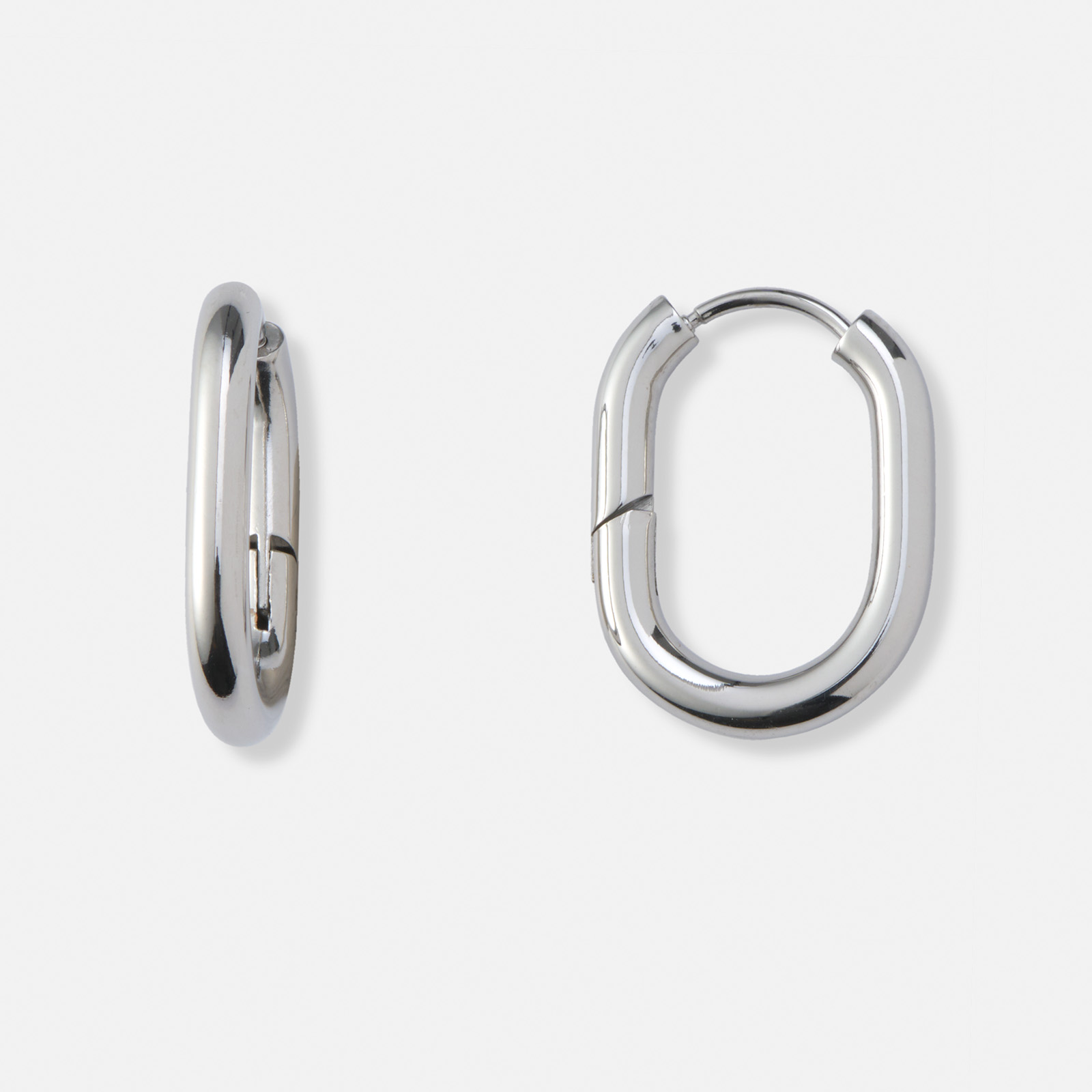 Stålörhängen, ovala hoops - 16x21mm