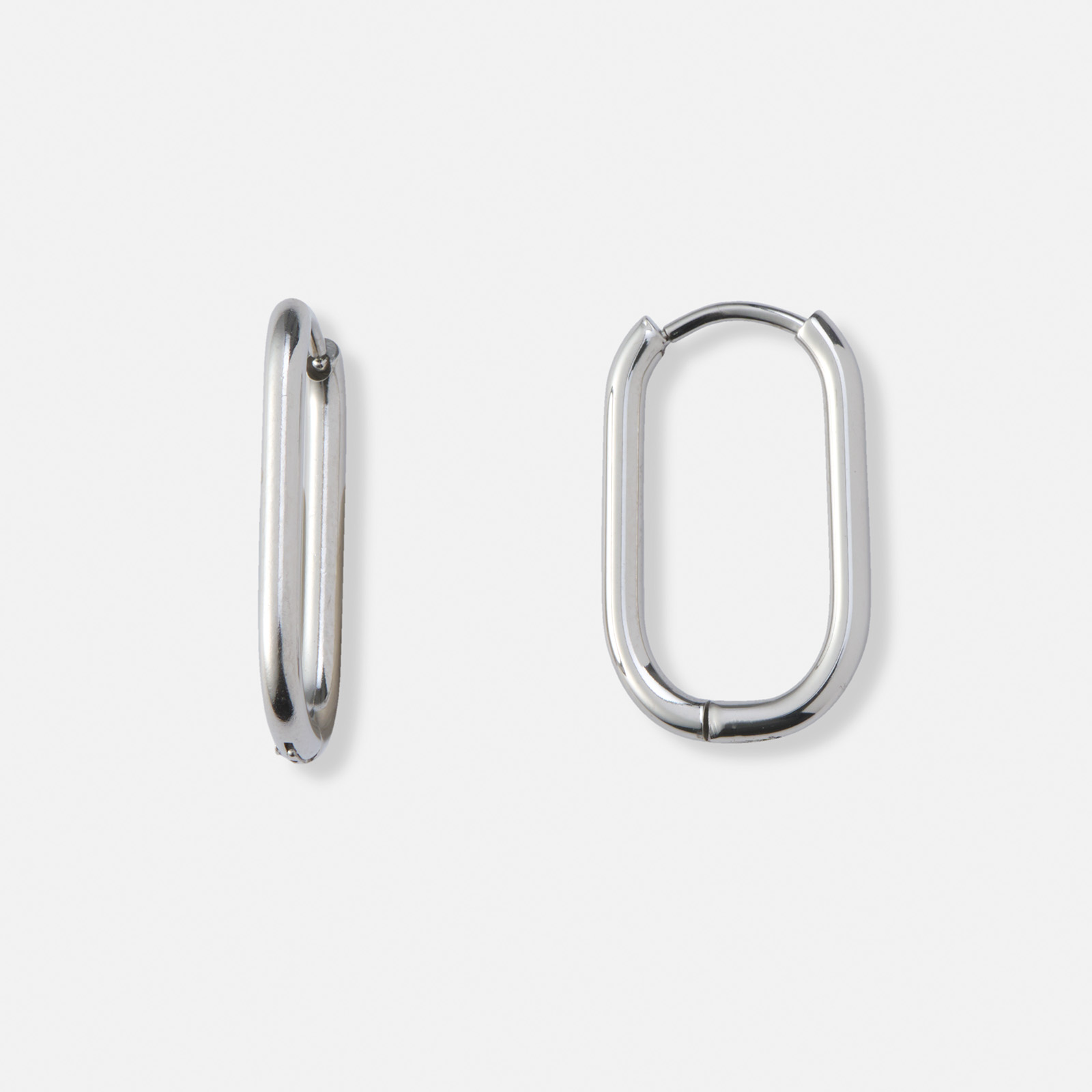Stålörhängen, ovala hoops - 12x21mm