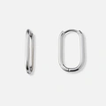 Stålörhängen, ovala hoops - 12x21mm
