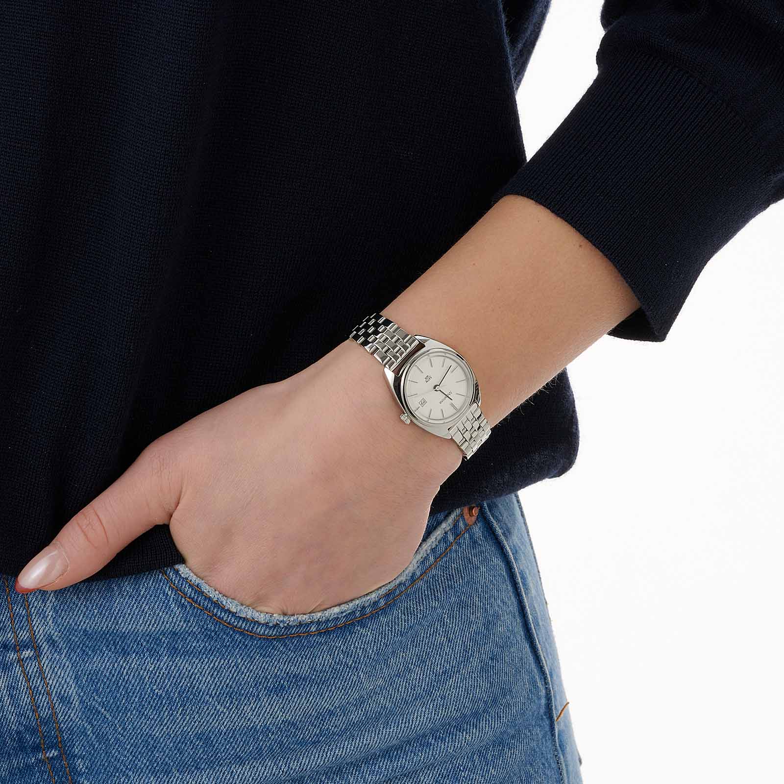 Moretime damklocka - retro, stål/silver, 27mm