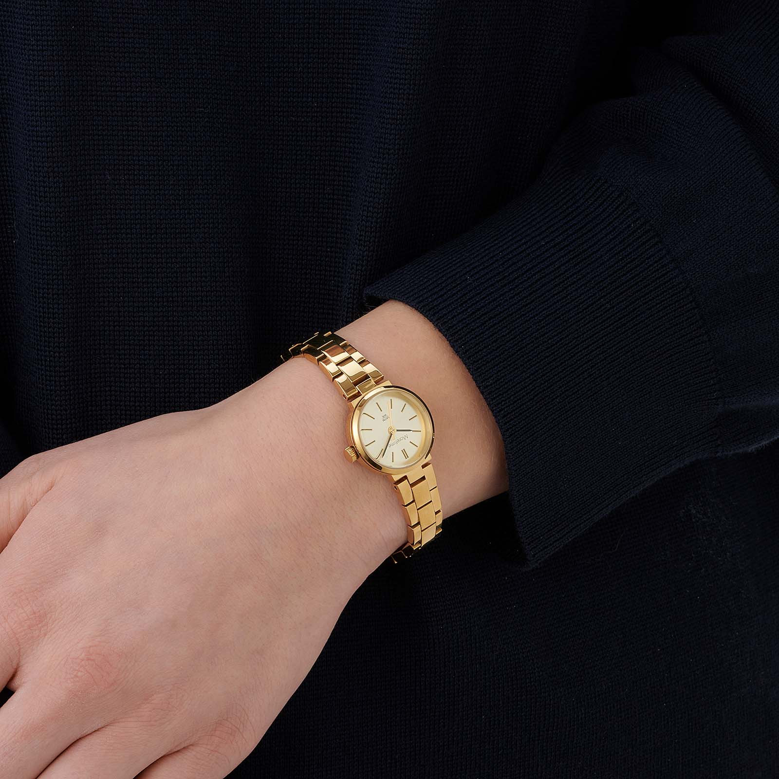 Moretime damklocka - metallband, guld/champagne, 23mm