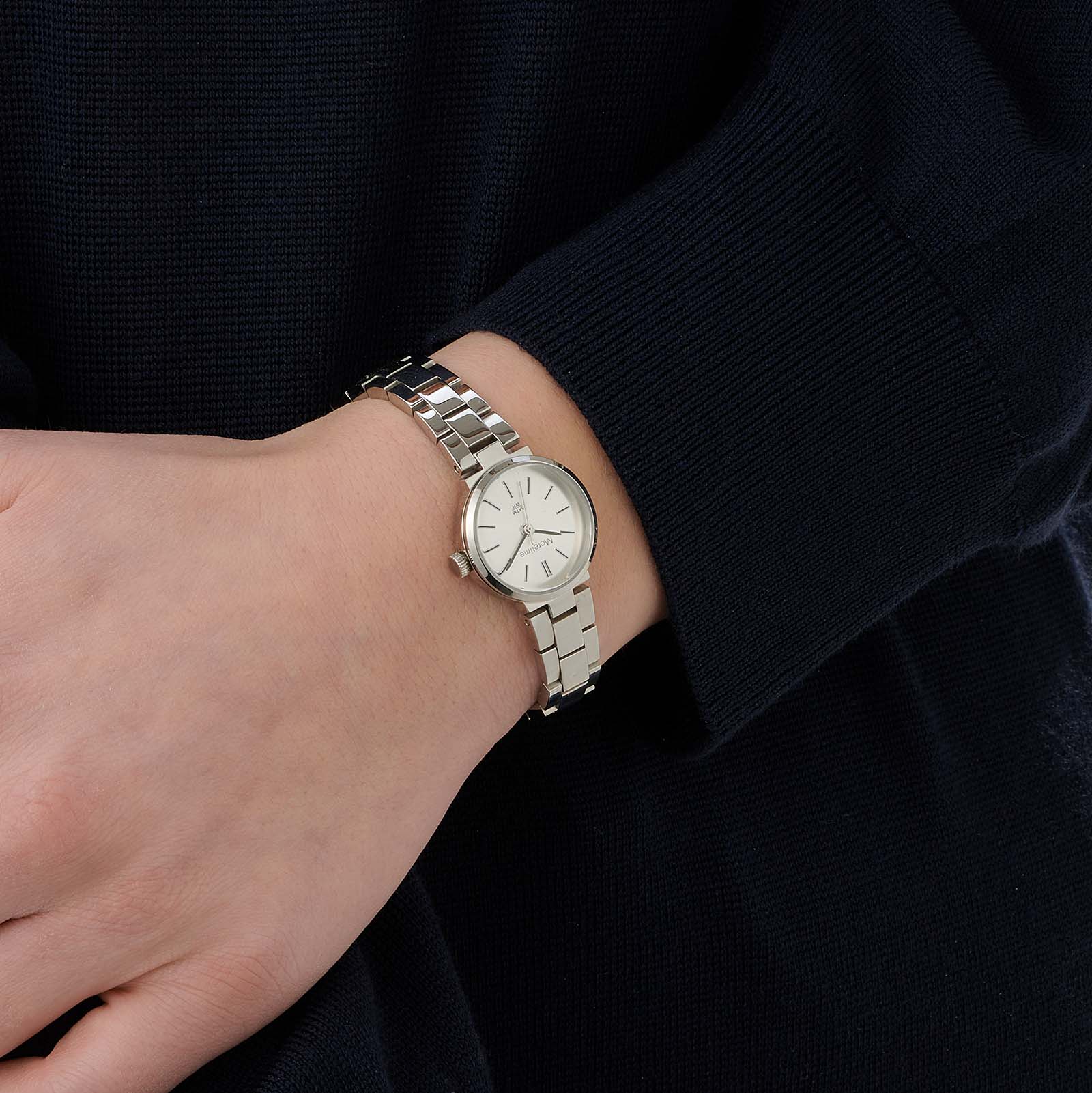 Moretime damklocka - metallband, stål/silver, 23mm