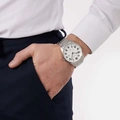 Moretime herrklocka metallband stål/vit - 42 mm