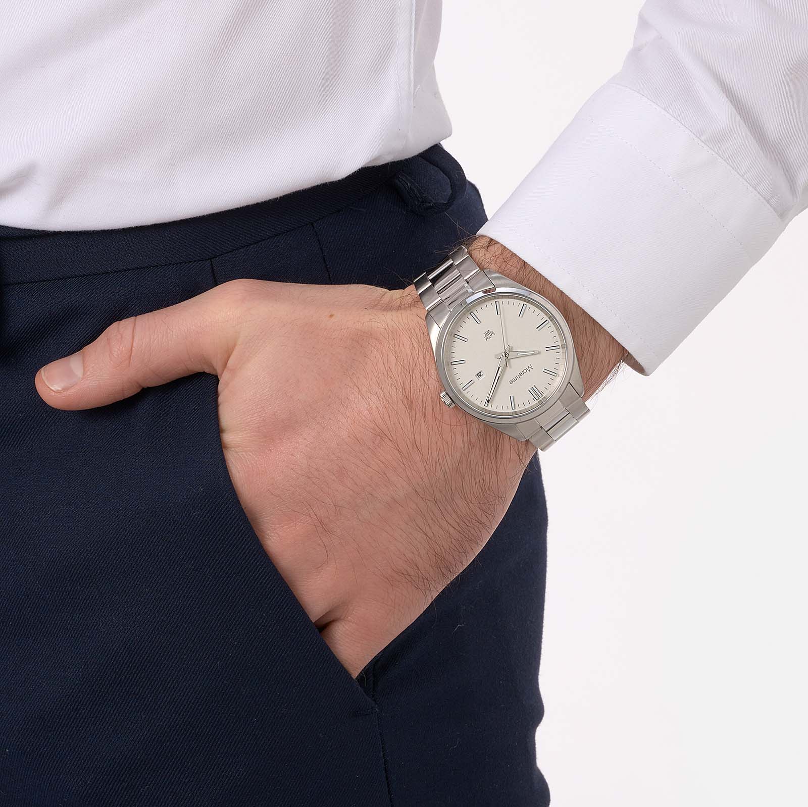 Moretime herrklocka metallband stål/silver - 40 mm