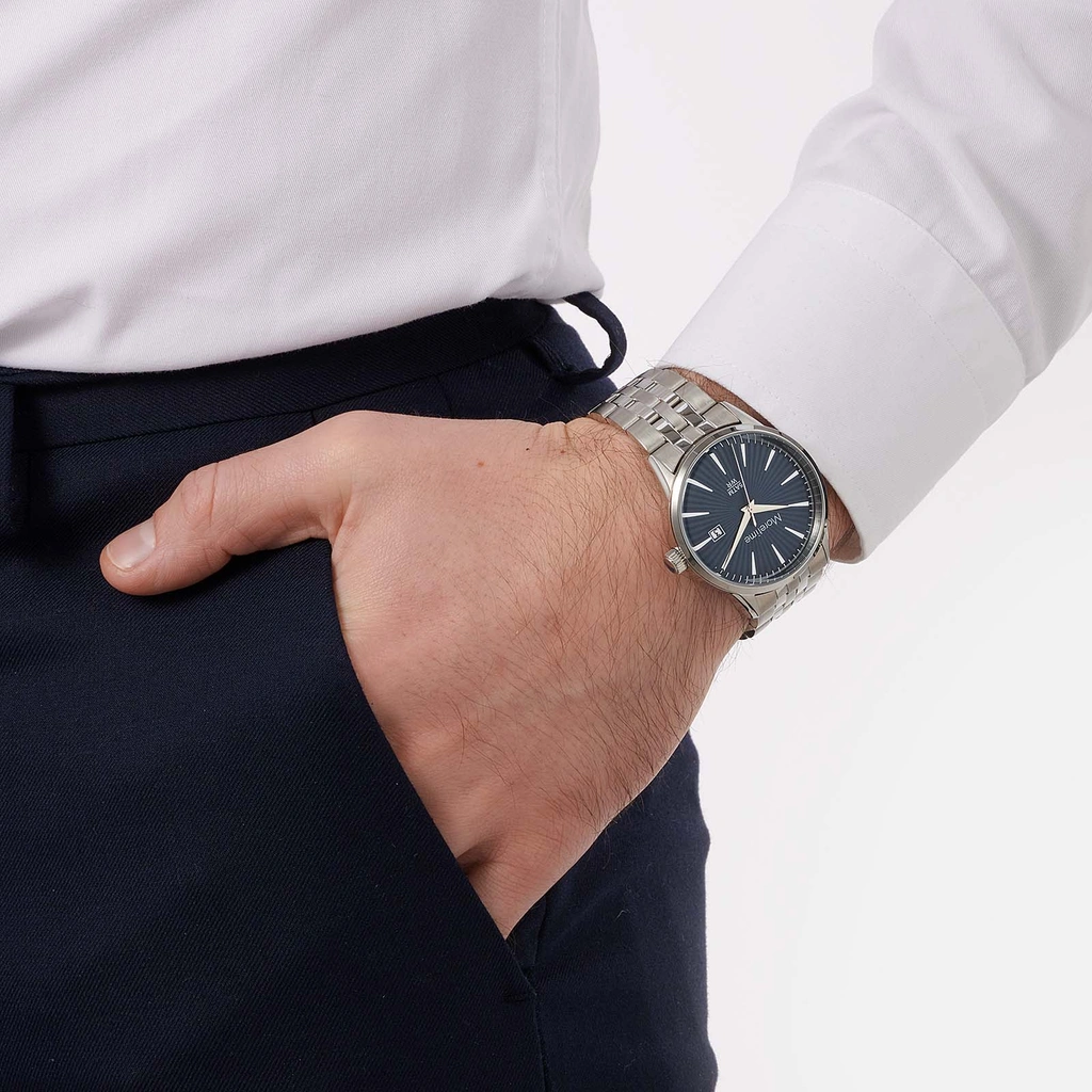 Moretime herrklocka metall stål/blå - 38 mm