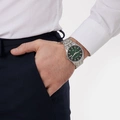 Moretime herrklocka metallband stål/grön - 38 mm