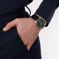 Moretime herrklocka läderband svart/svart - 40 mm