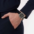 Moretime herrklocka läderband svart/svart - 38 mm