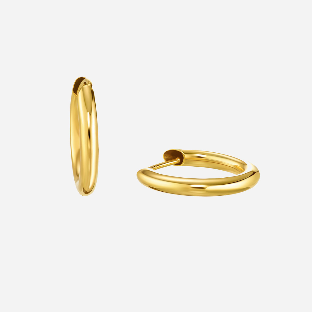 Örhängen 9k guld - hoops 13 mm