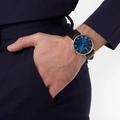 Black Oak Pagoda herr,  läderband svart/blå - 41mm