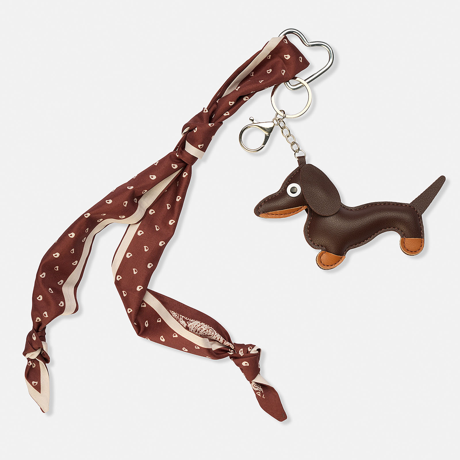 Väskaccessoar - brun tax med scarf