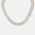 Silverfärgat halsband Red Carpet, sex rader strass – 35+8 cm
