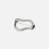Silverfärgad brosch, ojämn oval form – 6,5 cm