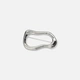 Silverfärgad brosch, ojämn oval form – 6,5 cm