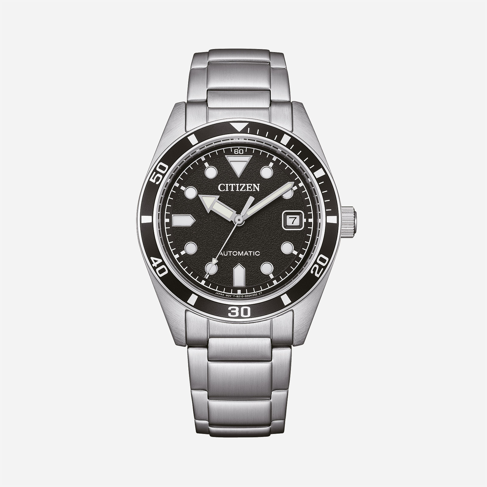 Citizen Automatic Svart/Silver, Stållänk - NJ0221-50E