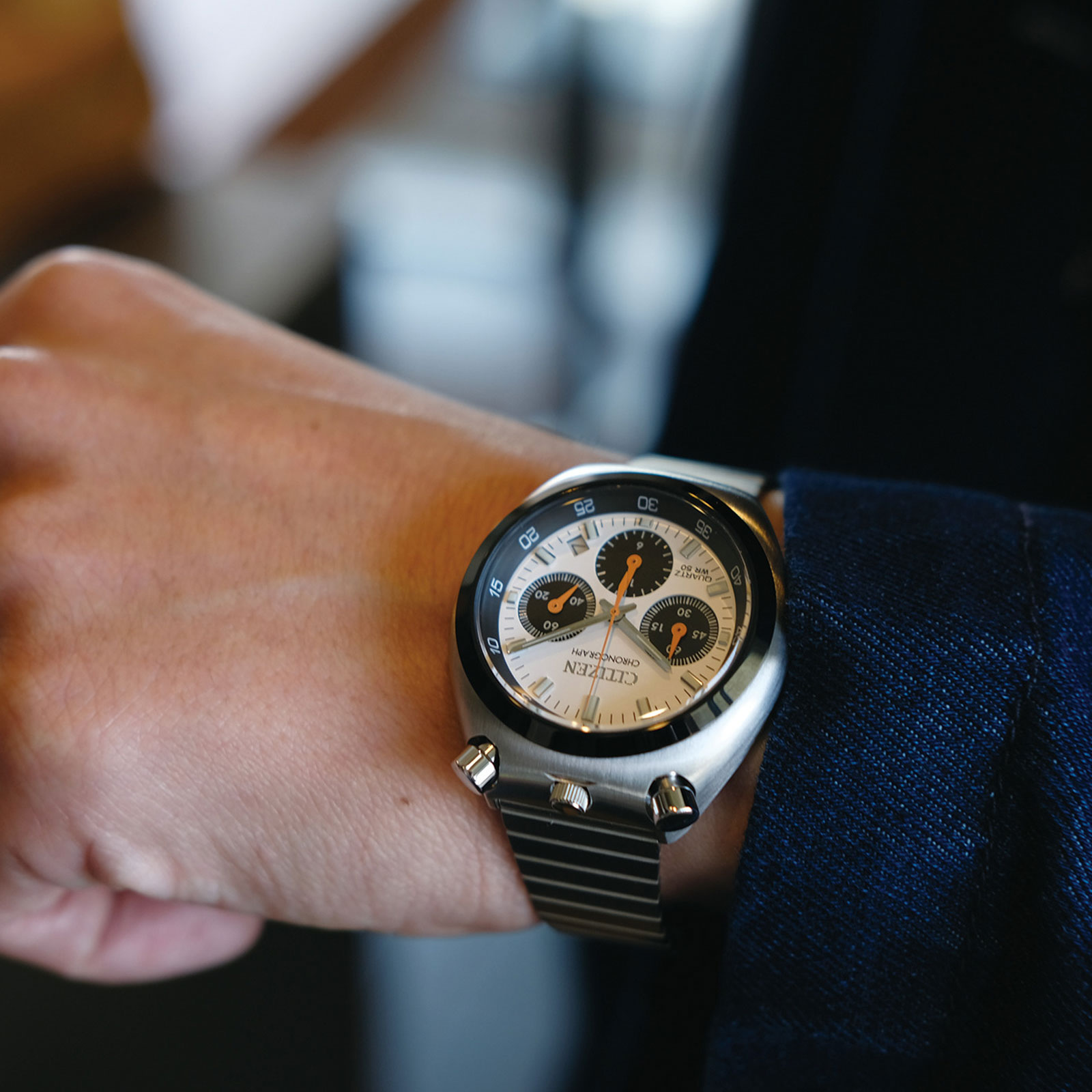 Citizen Bullhead Vit/Silver, Stållänk - AN3660-81A