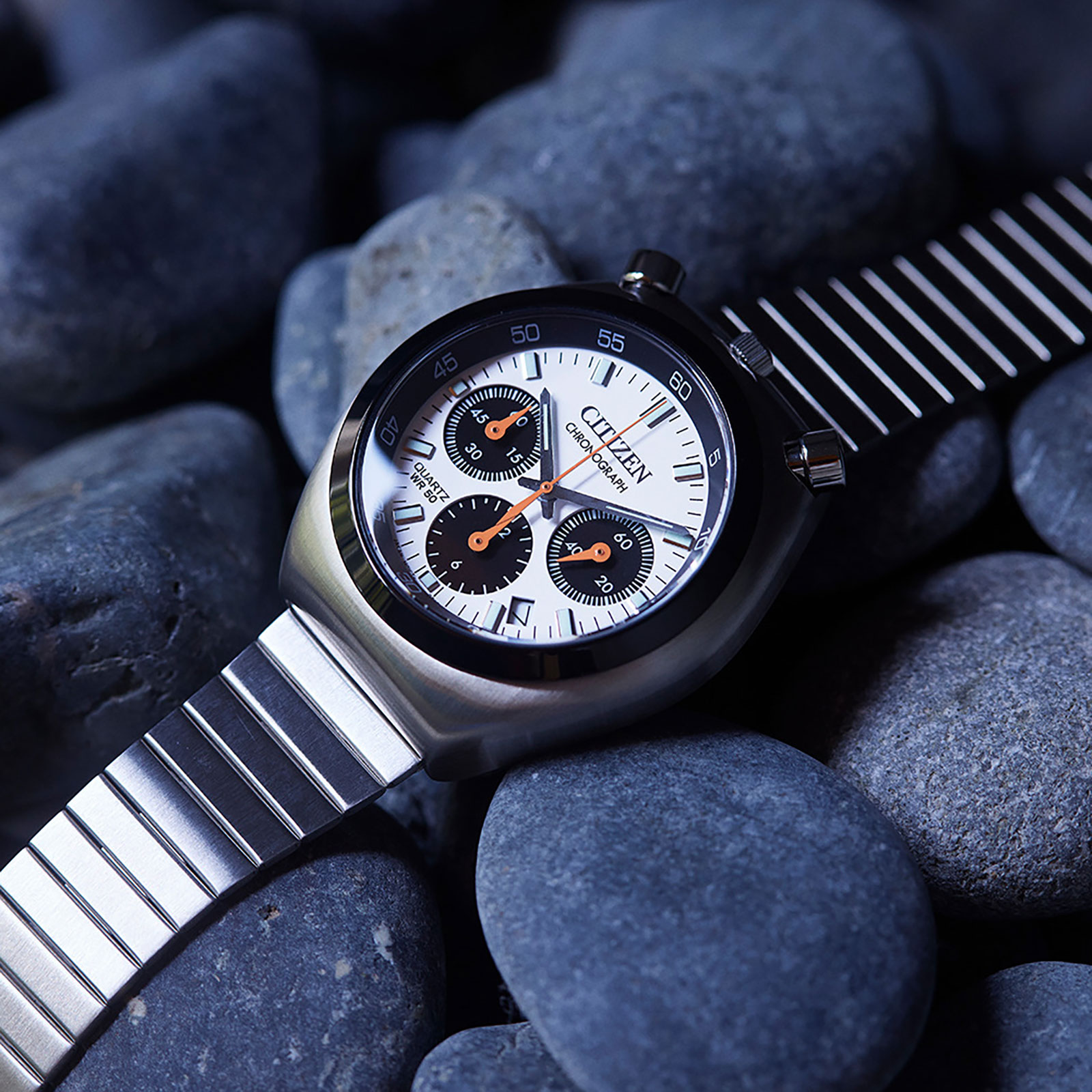 Citizen Bullhead Vit/Silver, Stållänk - AN3660-81A