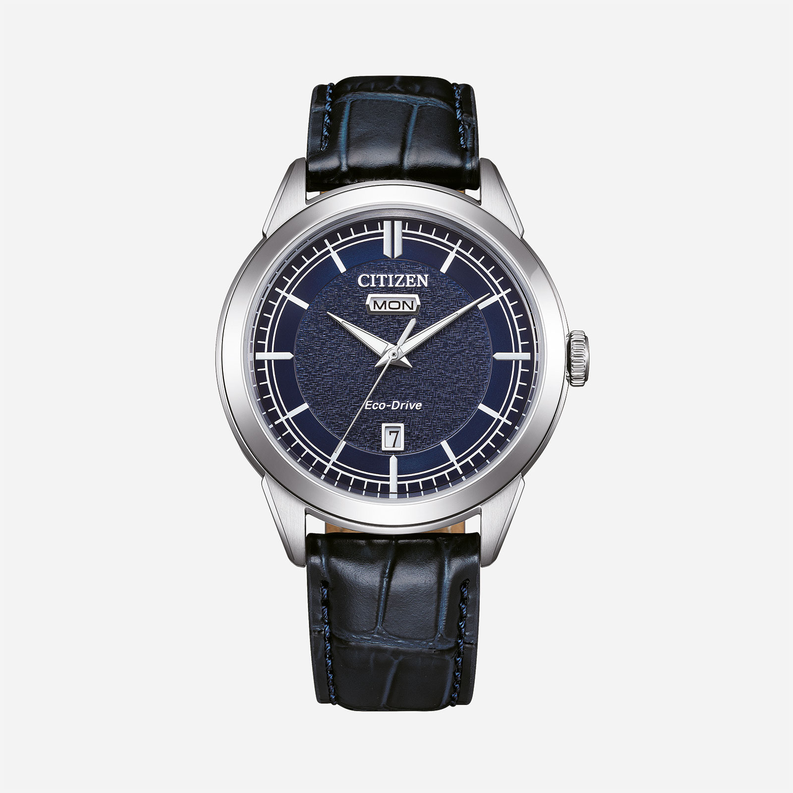 Citizen Eco-Drive Blå/Svart, Läderband - AW0151-00L