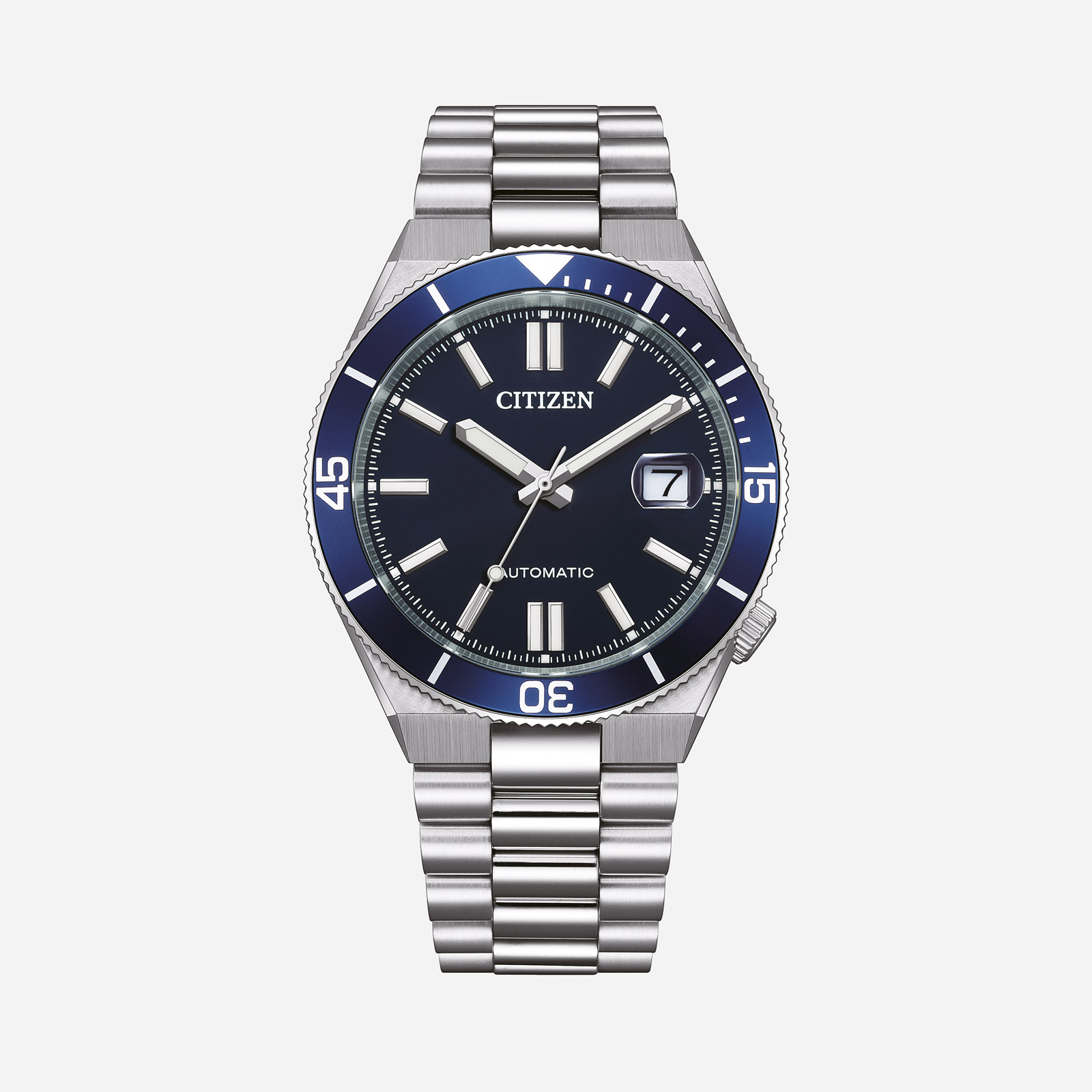 Citizen Automatic Blå/Silver, Stållänk - NJ0230-59L