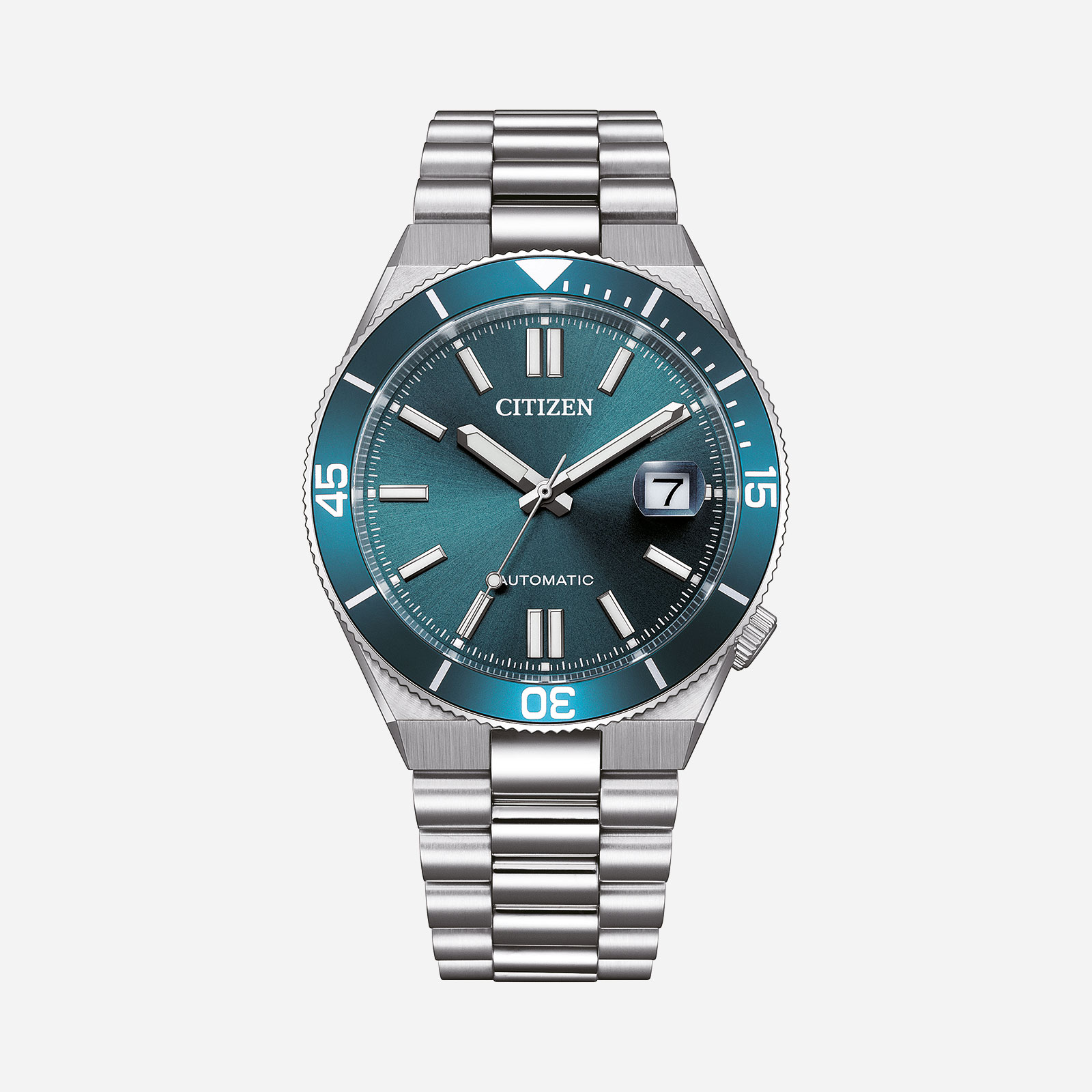 Citizen Automatic Ljusblå/Silver, Stållänk - NJ0231-56L