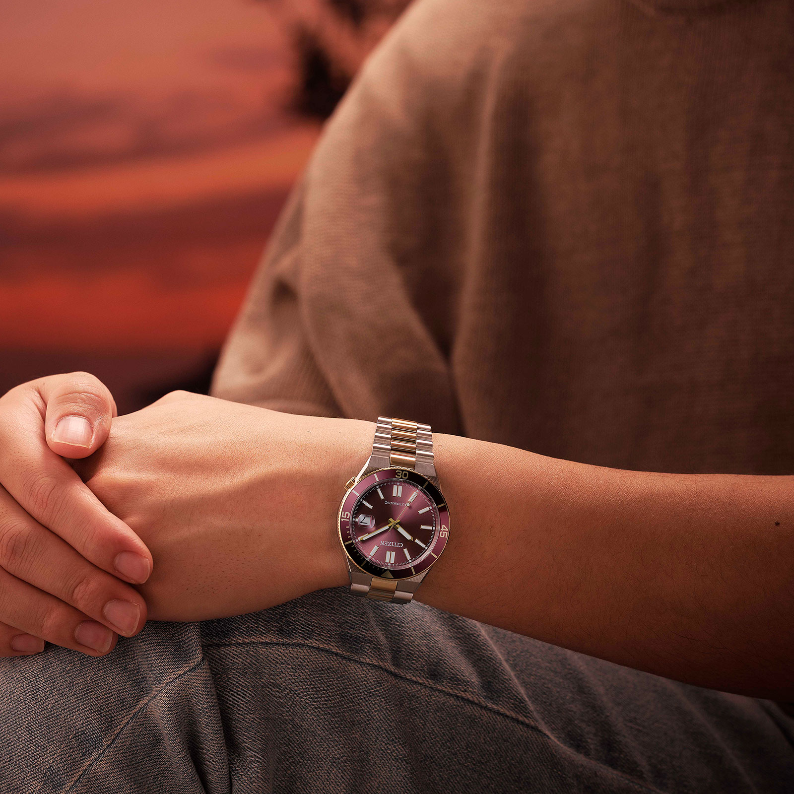 Citizen Automatic Rosa/Silver, Stållänk - NJ0234-58X