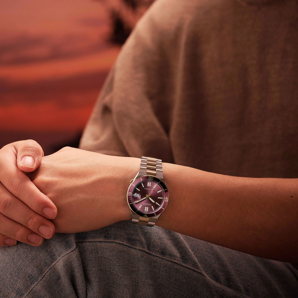 Citizen Automatic Rosa/Silver, Stållänk - NJ0234-58X