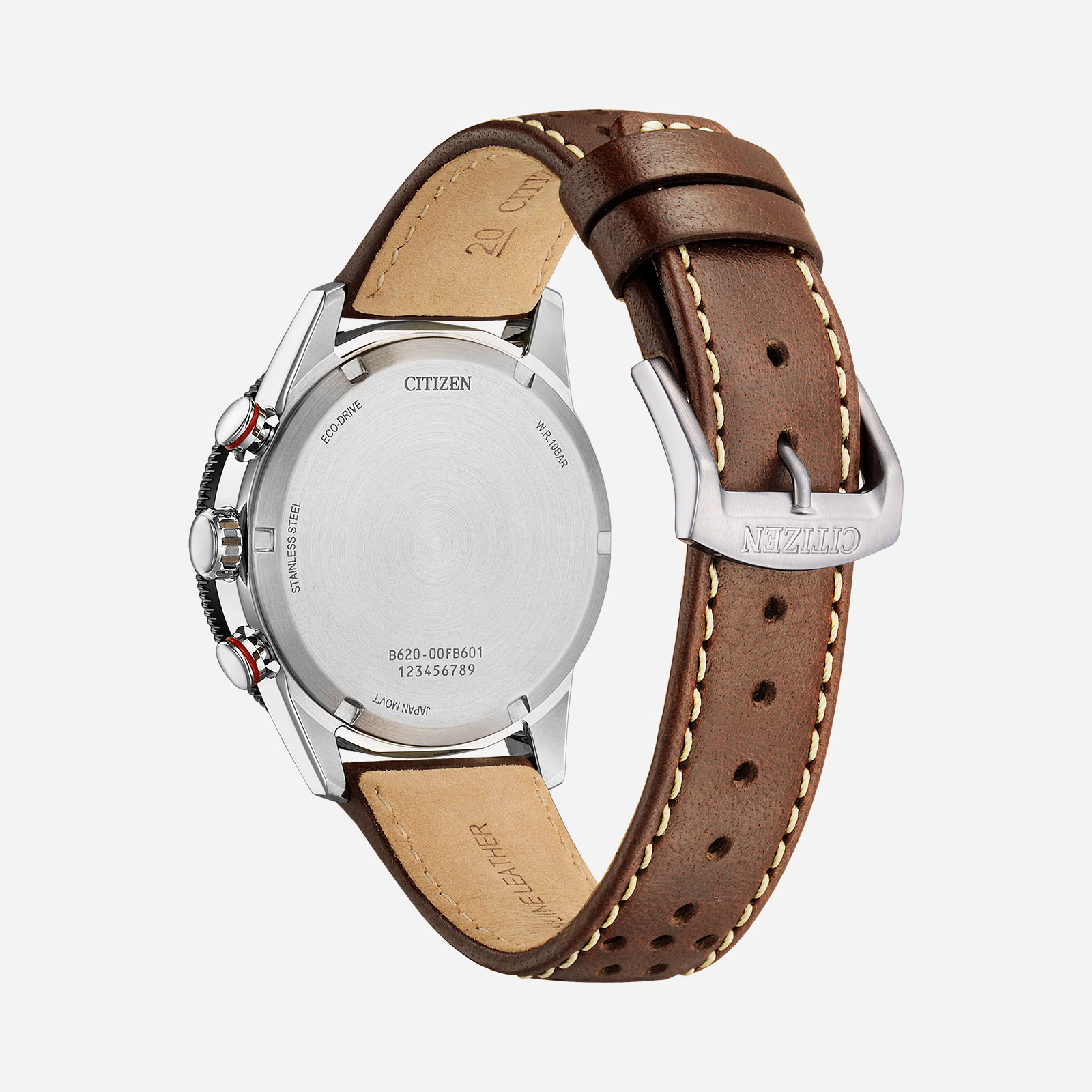 Citizen Eco-Drive Vit/Svart, Läderband - CA4714-04A