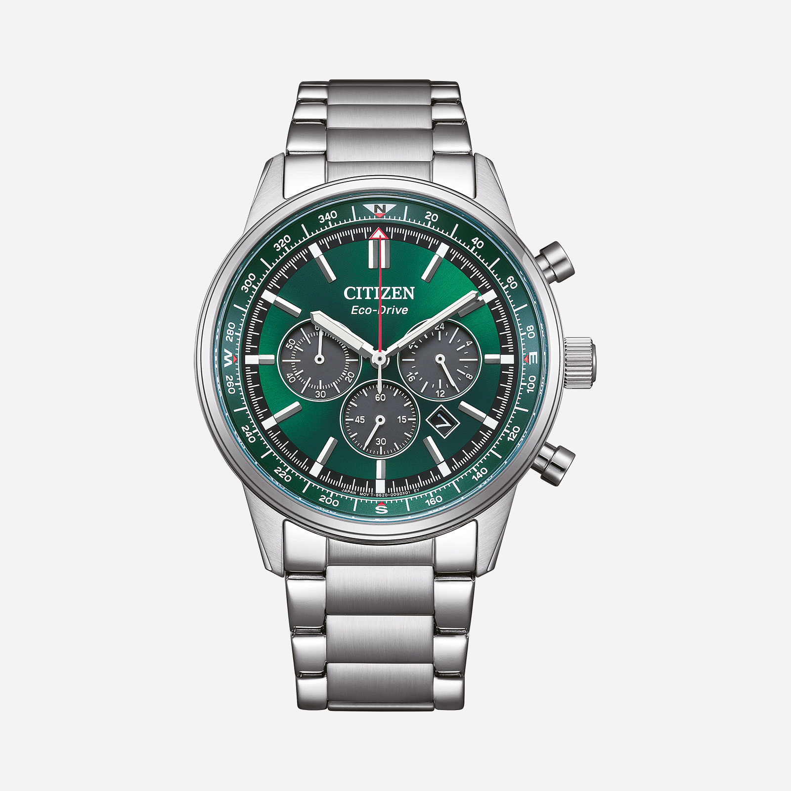 Citizen Eco-Drive Grön/Silver, Stållänk - CA4720-52X