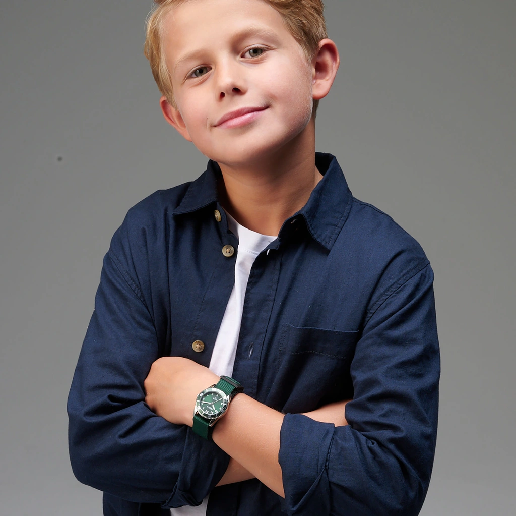 California barnklocka kardborreband, grön 30 mm