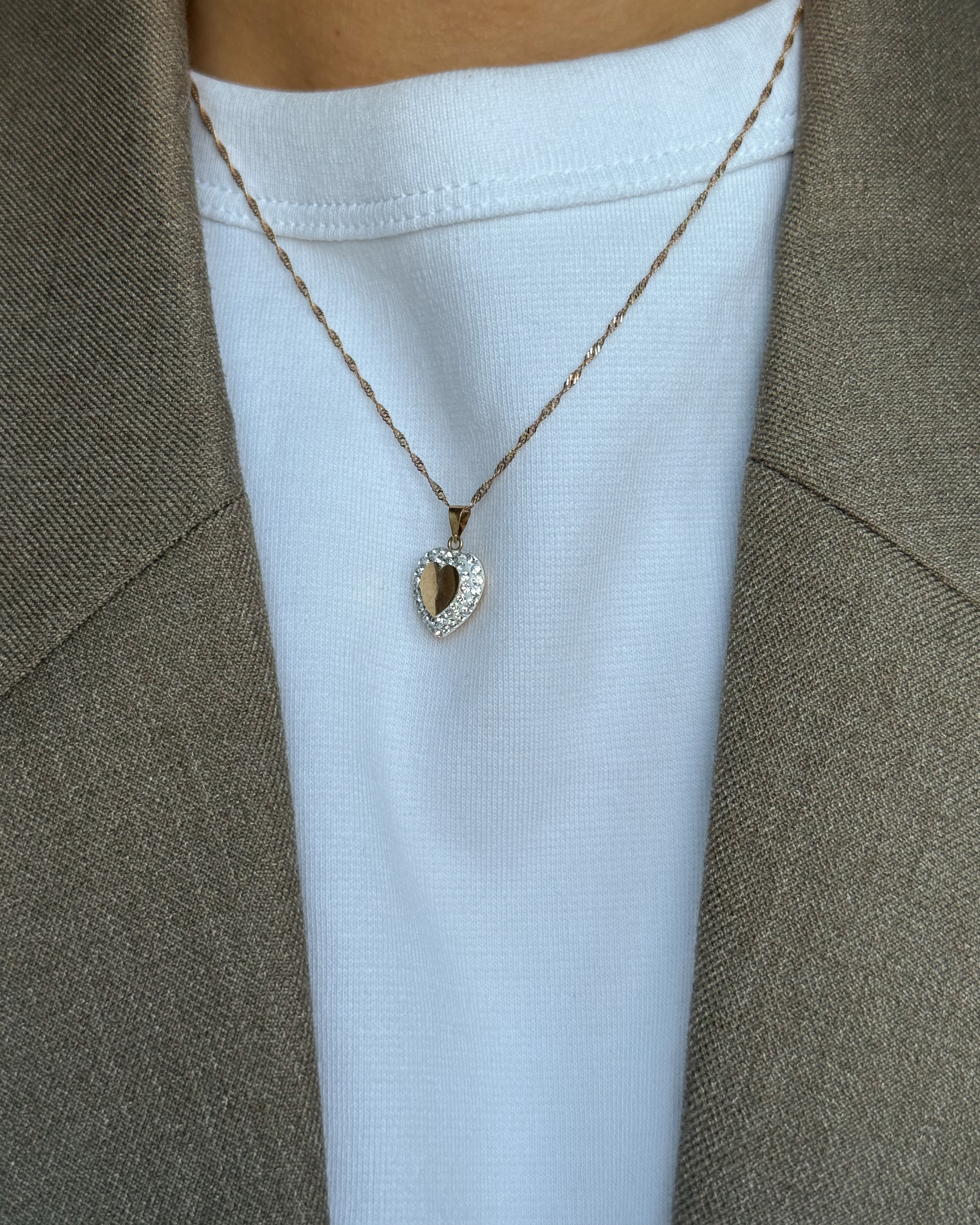 Halsband 18k guld - Singapore med hjärta, 42cm