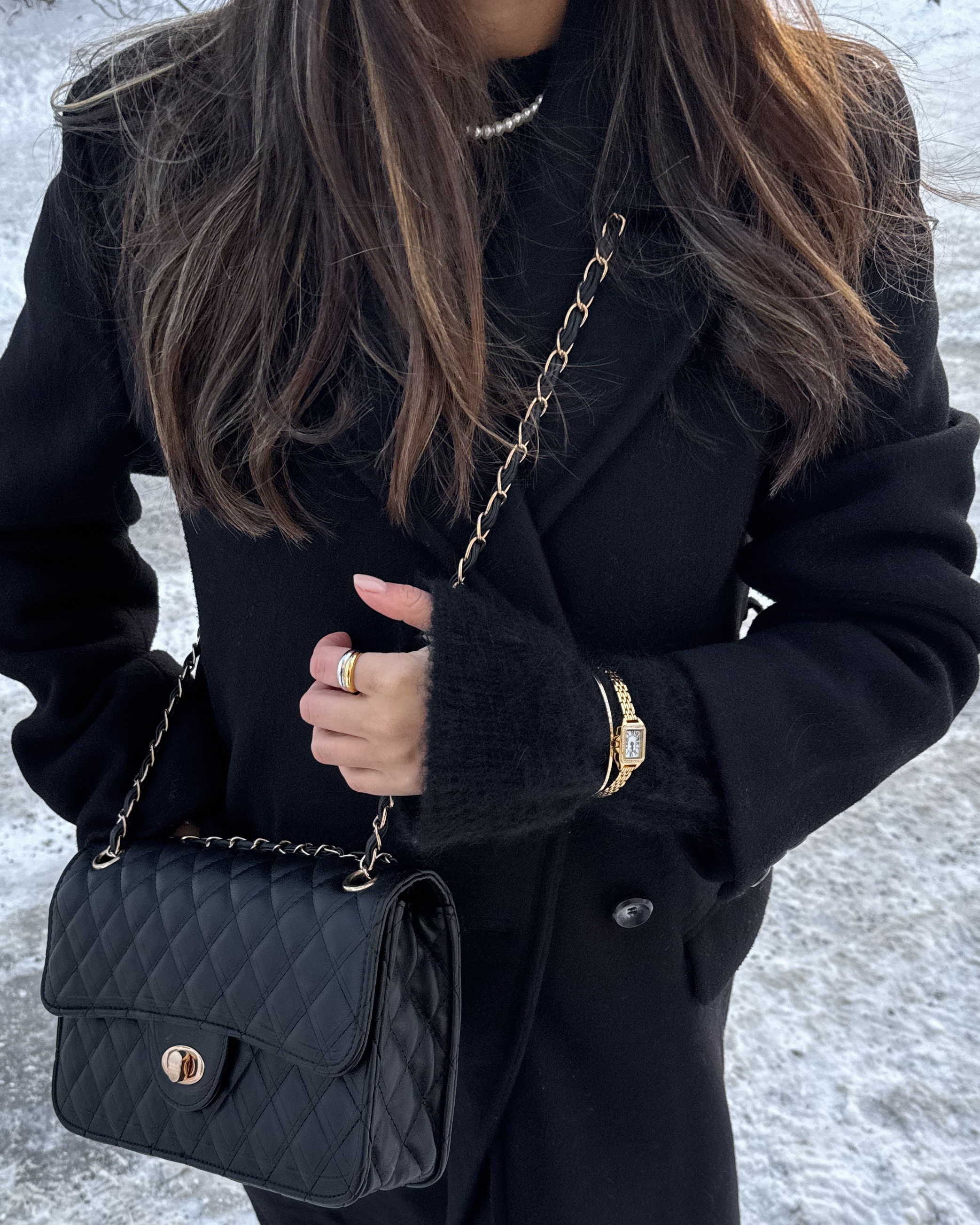 Regal klockset dam - metallband, guldton, 18x28 mm