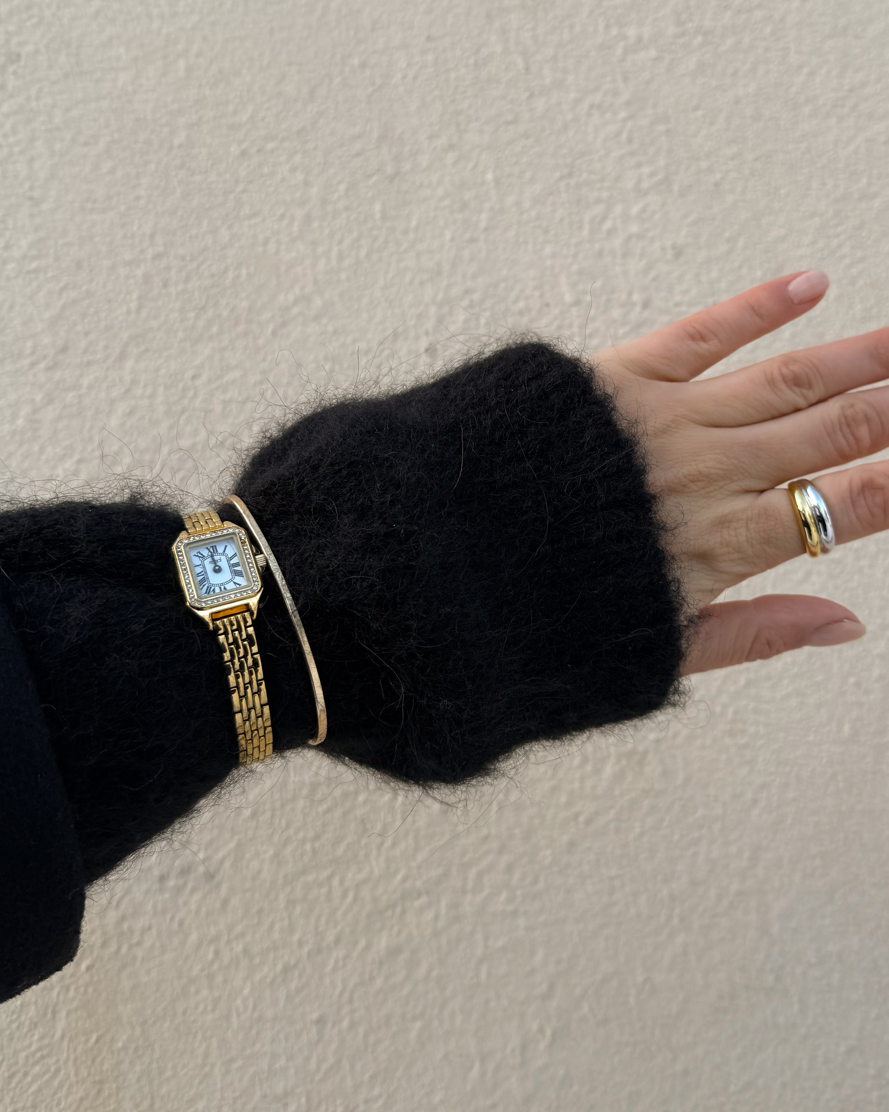 Regal klockset dam - metallband, guldton, 18x28 mm