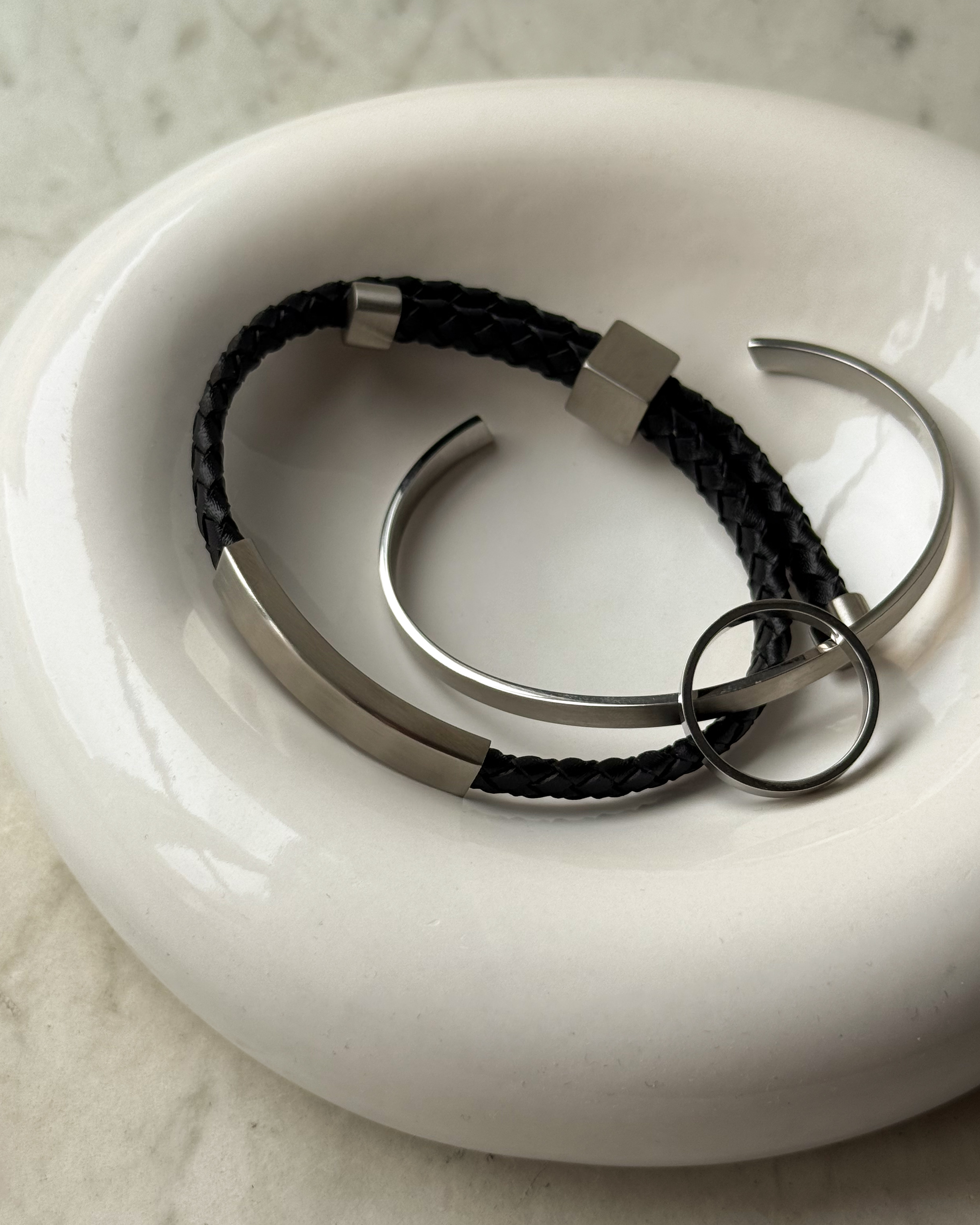 Stålarmband herr - matt Bangle, 5mm bred