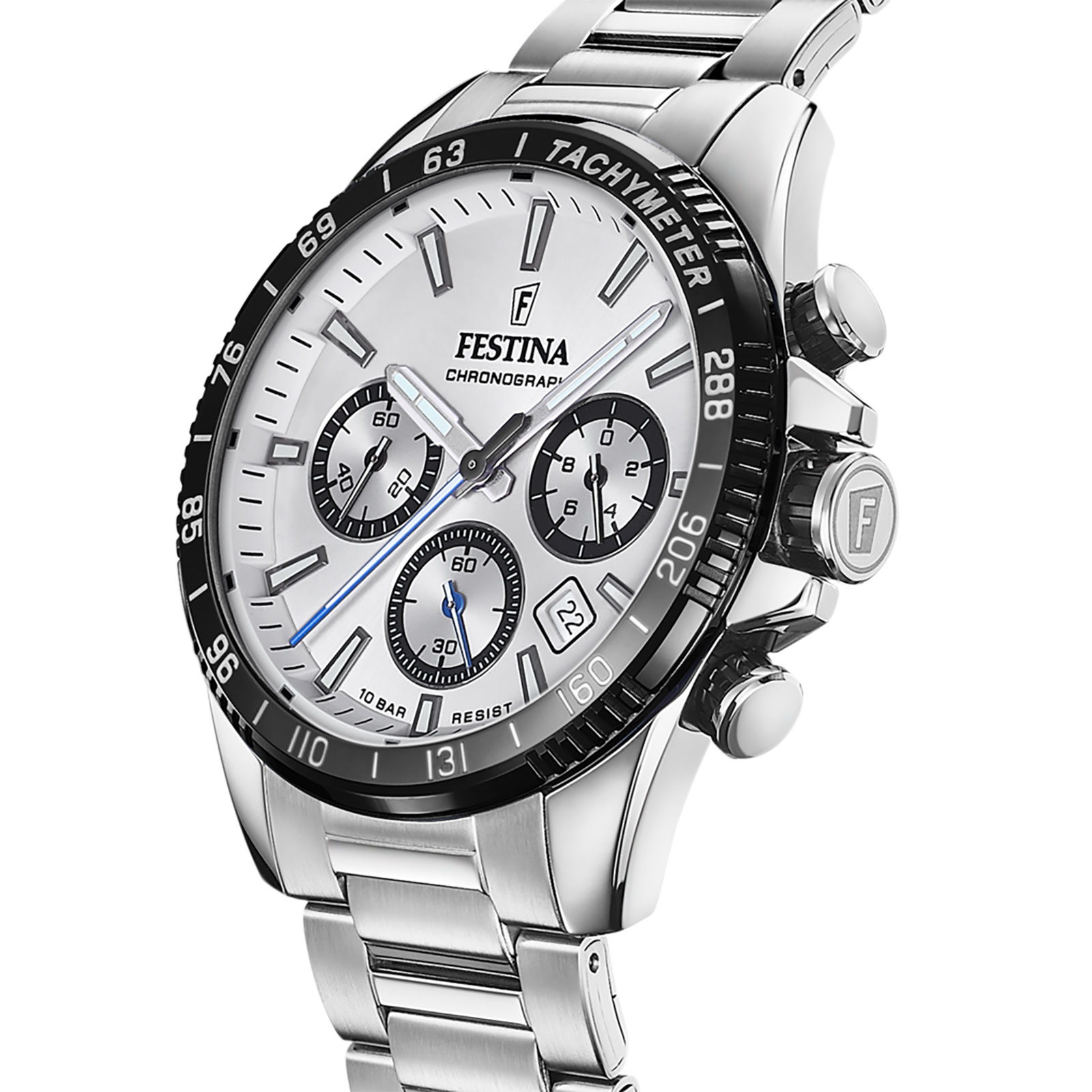Festina Timeless Chronograph herr silver/stål, metallband - F20560/1