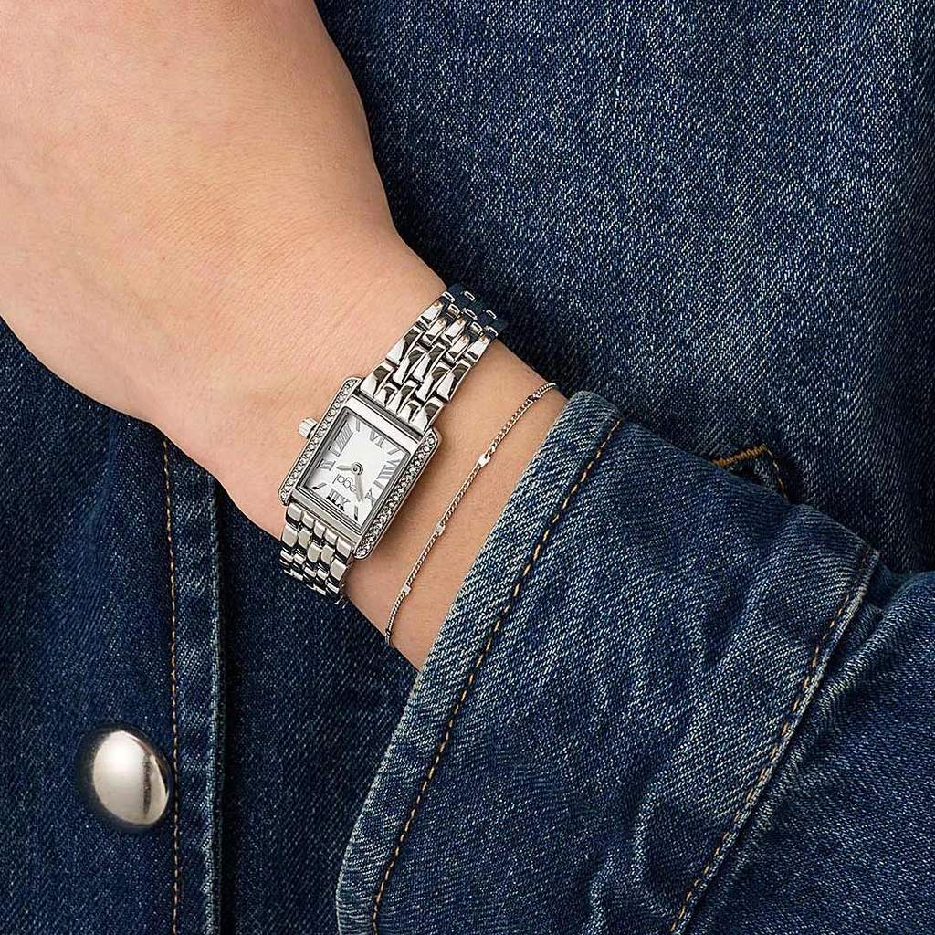 Regal klockset dam - metallband, silverton, 20x28mm