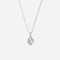 Rhodinerat silverhalsband med hjärtformad kubisk zirkonia - 45+3cm
