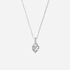 Rhodinerat silverhalsband med hjärtformad kubisk zirkonia - 45+3cm