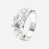 Bred ring i rhodinerat silver med Kubisk Zirkonia - 18