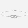 Rhodinerat silverarmband, två länkar - 17+2 cm