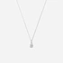 Rhodinerat silverhalsband med solitär kubisk zirkonia - 42+3cm