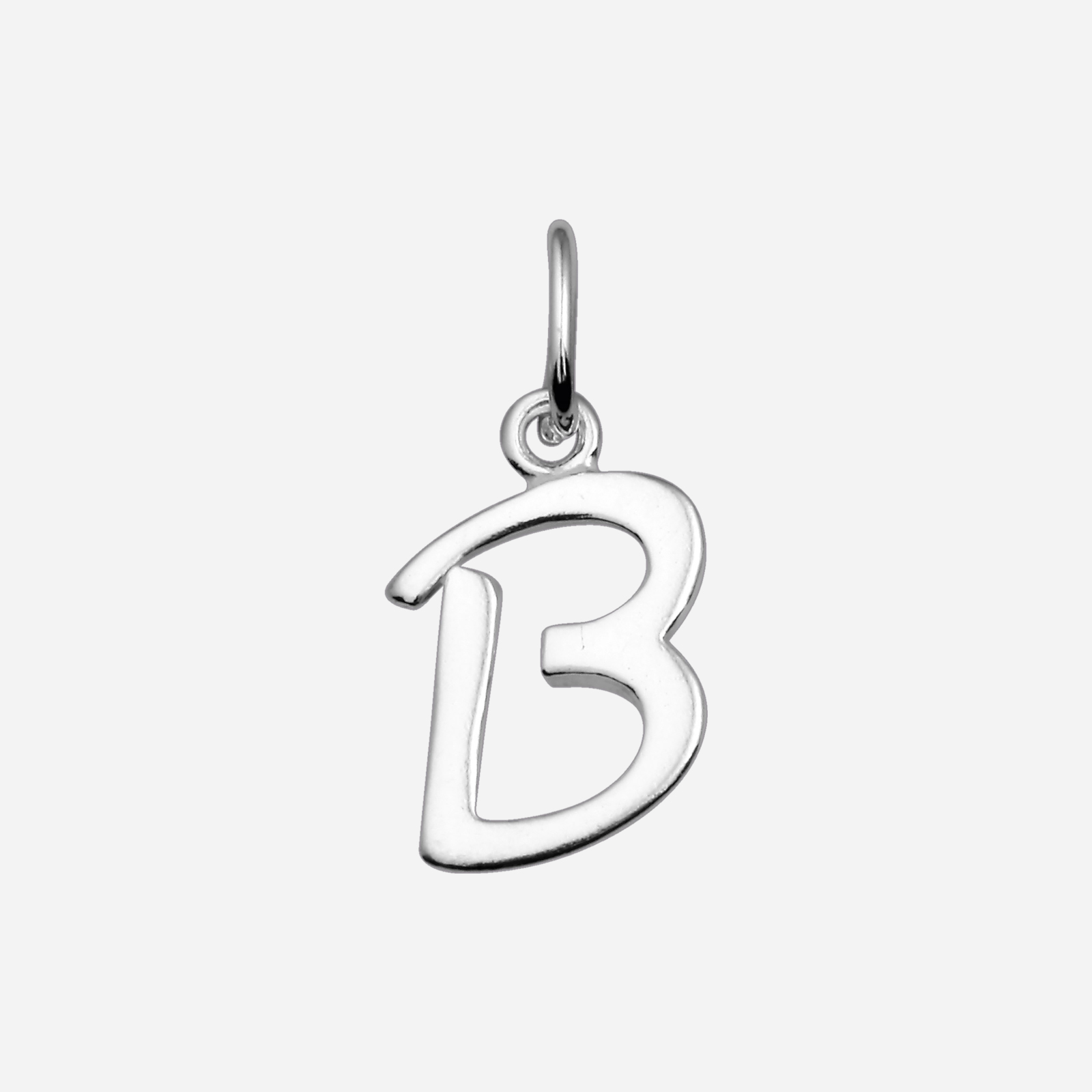 Hängsmycke i rhodinerat silver - bokstav B